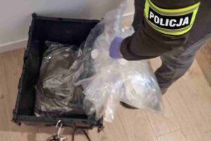 Policjant stojący przy narkotykach